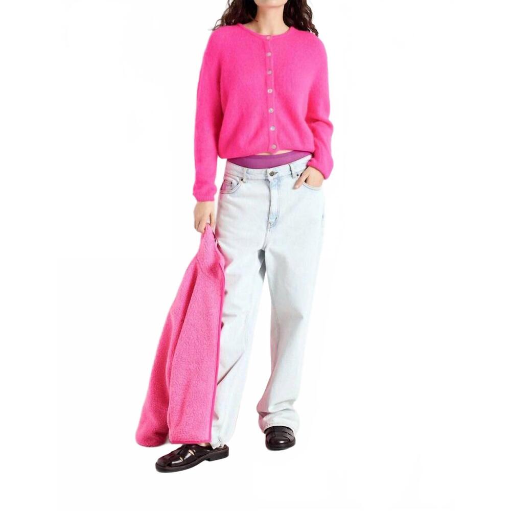 NEW GOOD AMERICAN vitow cardigan in rose fluo - Picture 3 of 4